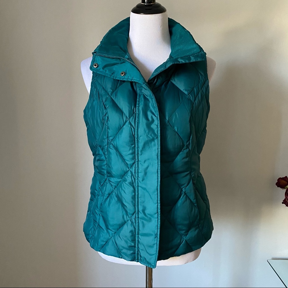 Eddie Bauer Down Vest - Teal Blue Green size S